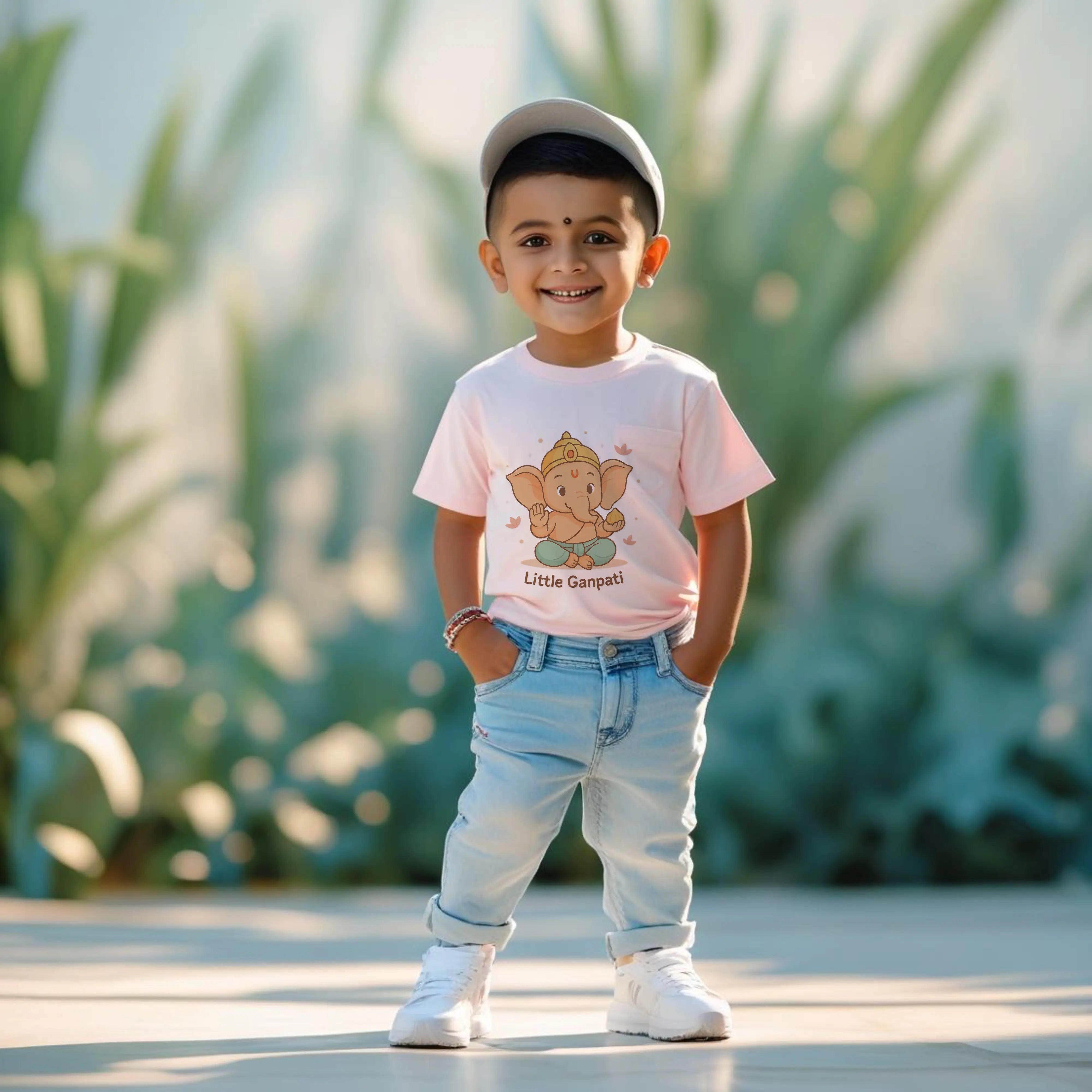 Little Ganpati Boys T-Shirt | 100% Cotton Comfortable Festive Tee Kids Hug