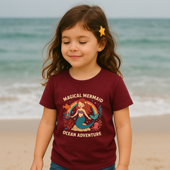 Mermaid Ocean Adventure Girls T-Shirt | Magical Underwater Tee by Kidshug