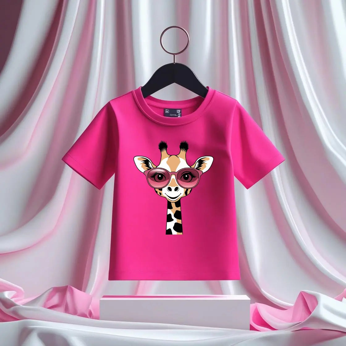 Girl's T-Shirt with Giraffe Design | 100% Cotton Comfortable Girl's T-Shirt Kids Hug